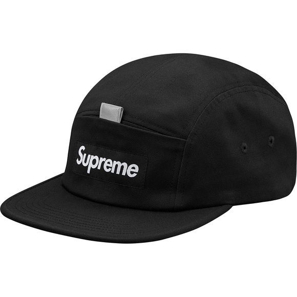 Supreme Limited Edition Reflective Tab Pocket 5-Panel Black Camp Cap NYC SS18 - Picture 1 of 6